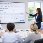 Equipo clínico recibiendo formación práctica sobre un sistema EMR