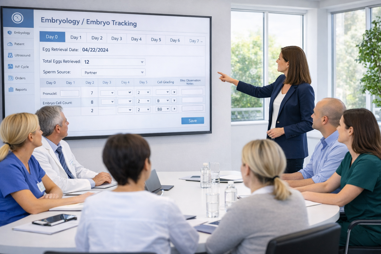 Equipo clínico recibiendo formación práctica sobre un sistema EMR
